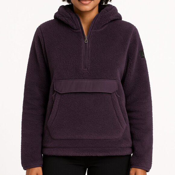The North Face Jackets & Blazers - The North Face Purple Sherpa Half-Zip Hoodie Pullover | Size Small